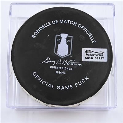 David Pastrnak - Boston Bruins - Goal Puck - April 30, 2023 vs. Florida Panthers - 2023 Stanley Cup Playoffs - Round 1, Game 7 (Bruins Logo) 