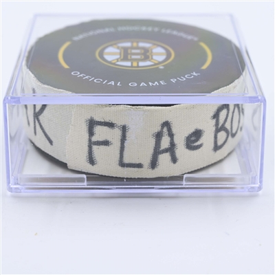 David Pastrnak - Boston Bruins - Goal Puck - April 30, 2023 vs. Florida Panthers - 2023 Stanley Cup Playoffs - Round 1, Game 7 (Bruins Logo) 