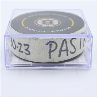 David Pastrnak - Boston Bruins - Goal Puck - April 30, 2023 vs. Florida Panthers - 2023 Stanley Cup Playoffs - Round 1, Game 7 (Bruins Logo) 