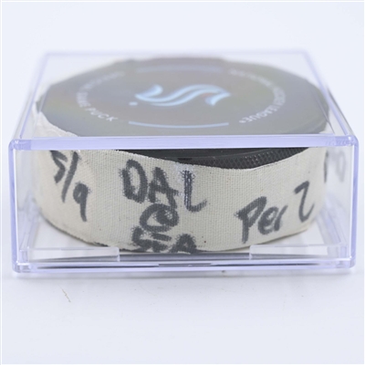 Joe Pavelski - Dallas Stars - Goal Puck - May 9, 2023 vs. Seattle Kraken - 2023 Stanley Cup Playoffs - Round 2, Game 4 (Kraken Logo) 