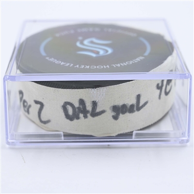 Joe Pavelski - Dallas Stars - Goal Puck - May 9, 2023 vs. Seattle Kraken - 2023 Stanley Cup Playoffs - Round 2, Game 4 (Kraken Logo) 