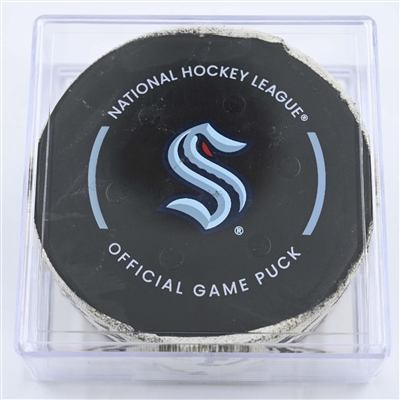 Joe Pavelski - Dallas Stars - Goal Puck - May 13, 2023 vs. Seattle Kraken - 2023 Stanley Cup Playoffs - Round 2, Game 6 (Kraken Logo) 