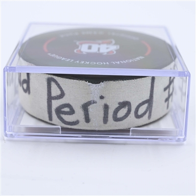 Brett Pesce - Carolina Hurricanes - Goal Puck - May 9, 2023 vs. New Jersey Devils - 2023 Stanley Cup Playoffs - Round 2, Game 4 (Devils' 40th Anniversary Logo) 