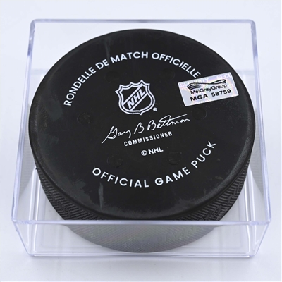 Jack Roslovic - Columbus Blue Jackets - Goal Puck - December 11, 2022 vs. Los Angeles Kings (Blue Jackets Logo) 