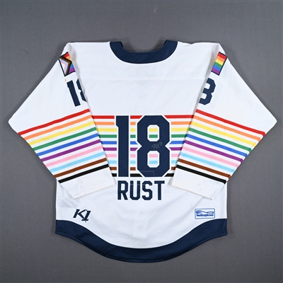Reagan Rust - Game-Worn Autographed Pride Jersey - Worn March 10-11, 2023 vs. Buffalo Beauts