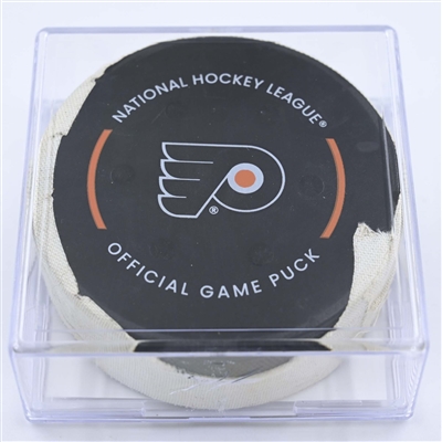 Travis Sanheim - Philadelphia Flyers - Goal Puck - December 5, 2022 vs. Colorado Avalanche (Flyers Logo) 