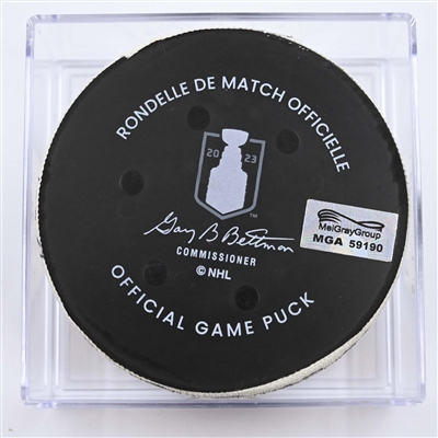 Justin Schultz - Seattle Kraken - Goal Puck - May 7, 2023 vs. Dallas Stars - 2023 Stanley Cup Playoffs - Round 2, Game 3 (Kraken Logo) 