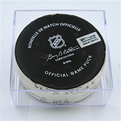 Jaden Schwartz - Seattle Kraken - Goal Puck - October 27, 2022 vs. Vancouver Canucks (Kraken Logo)  - 2022-23 NHL Season