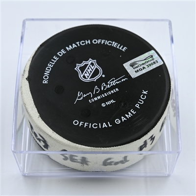 Jaden Schwartz - Seattle Kraken - Goal Puck - October 29, 2022 vs. Pittsburgh Penguins (Kraken Logo)  - 2022-23 NHL Season