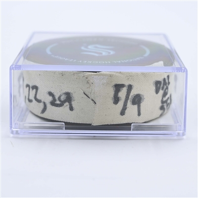 Jaden Schwartz - Seattle Kraken - Goal Puck - May 9, 2023 vs. Dallas Stars - 2023 Stanley Cup Playoffs - Round 2, Game 4 (Kraken Logo) 