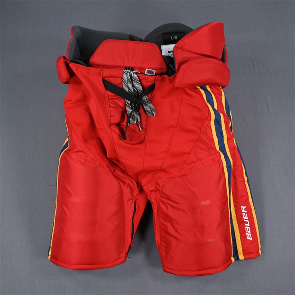 Damon Severson - Game-Worn Red Reverse Retro Bauer Pants - 2022-23 NHL Season