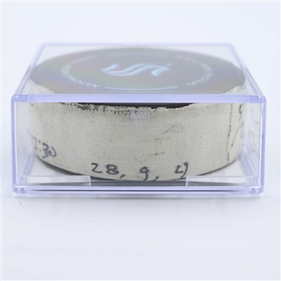 Carson Soucy - Seattle Kraken - Goal Puck - May 7, 2023 vs. Dallas Stars - 2023 Stanley Cup Playoffs - Round 2, Game 3 (Kraken Logo) 