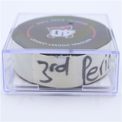 Jordan Staal - Carolina Hurricanes - Goal Puck - May 7, 2023 vs. New Jersey Devils - 2023 Stanley Cup Playoffs - Round 2, Game 3 (Devils' 40th Anniversary Logo) 