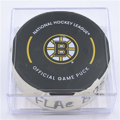 Eric Staal - Florida Panthers - Goal Puck - April 19, 2023 vs. Boston Bruins - 2023 Stanley Cup Playoffs - Round 1, Game 2 (Bruins Logo)