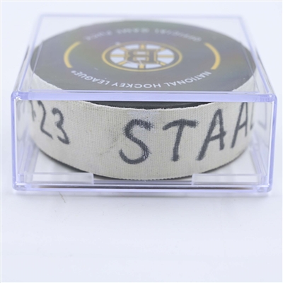 Eric Staal - Florida Panthers - Goal Puck - April 19, 2023 vs. Boston Bruins - 2023 Stanley Cup Playoffs - Round 1, Game 2 (Bruins Logo)