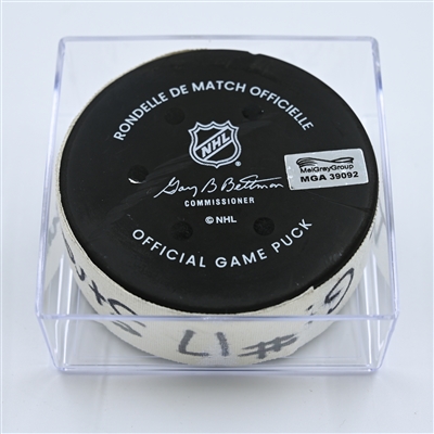 Dylan Strome - Washington Capitals - Goal Puck - November 7, 2022 vs. Edmonton Oilers (Capitals Logo)  - 2022-23 NHL Season