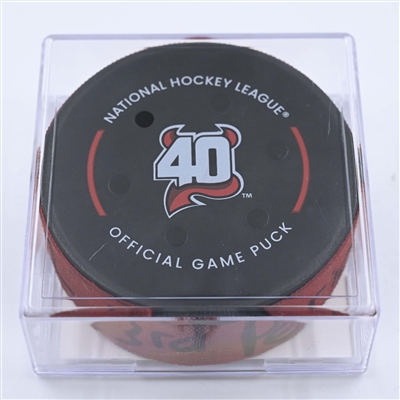 Tomas Tatar - New Jersey Devils - Goal Puck - December 9, 2022 vs. New York Islanders (Devils' 40th Anniversary Logo) 