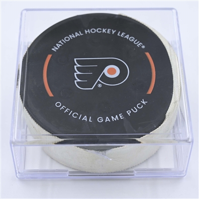 Owen Tippett - Philadelphia Flyers - Goal Puck - December 5, 2022 vs. Colorado Avalanche (Flyers Logo) 