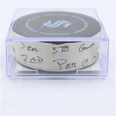 Eeli Tolvanen - Seattle Kraken - Goal Puck - May 7, 2023 vs. Dallas Stars - 2023 Stanley Cup Playoffs - Round 2, Game 3 (Kraken Logo) 