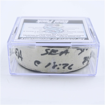 Eeli Tolvanen - Seattle Kraken - Goal Puck - May 13, 2023 vs. Dallas Stars - 2023 Stanley Cup Playoffs - Round 2, Game 6 (Kraken Logo) 