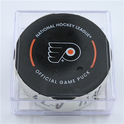 Owen Tippett - Philadelphia Flyers - Goal Puck - October 29, 2022 vs Carolina Hurricanes (Philadelphia Flyers logo) - 2022-23 NHL Season