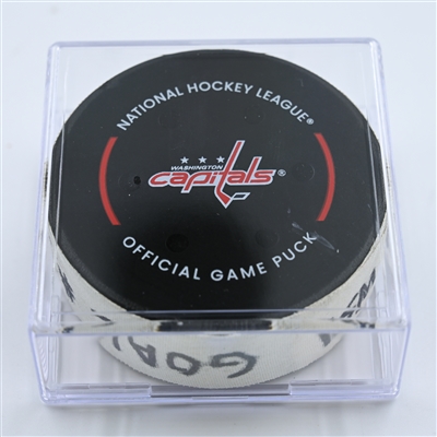 Trevor van Riemsdyk - Washington Capitals - Goal Puck - November 1, 2022 vs. Vegas Golden Knights (Capitals Logo)  - 2022-23 NHL Season