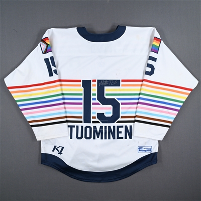 Minttu Tuominen - Game-Worn Autographed Pride Jersey w/A - Worn March 10-11, 2023 vs. Buffalo Beauts