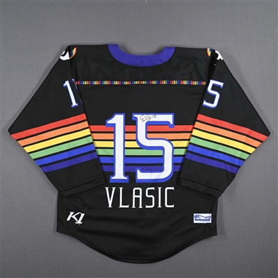 Emma Vlasic - Game-Worn Autographed Pride Jersey w/A - Worn February 26, 2023 vs. Metropolitan Riveters