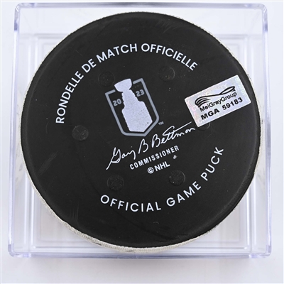 Alex Wennberg - Seattle Kraken - Goal Puck - May 7, 2023 vs. Dallas Stars - 2023 Stanley Cup Playoffs - Round 2, Game 3 (Kraken Logo) 