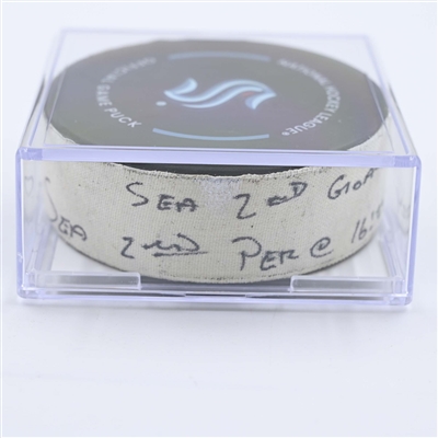 Alex Wennberg - Seattle Kraken - Goal Puck - May 7, 2023 vs. Dallas Stars - 2023 Stanley Cup Playoffs - Round 2, Game 3 (Kraken Logo) 