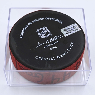Miles Wood - New Jersey Devils - Goal Puck - December 13, 2022 vs. Dallas Stars (Devils' 40th Anniversary Logo) 
