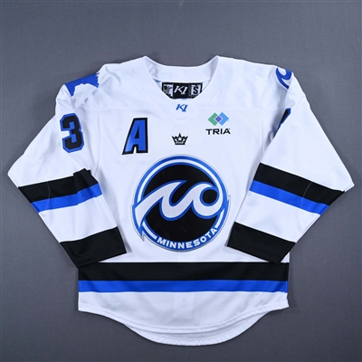Jonna Albers - Minnesota Whitecaps - Game-Worn White Set 1 Jersey w/A - One Game Only - Worn February 5, 2022