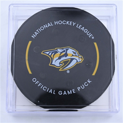 Tyson Barrie - Nashville Predators - Goal Puck - March 25, 2023 vs. Seattle Kraken (Predators Logo)