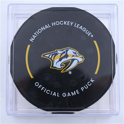 Tyson Barrie - Nashville Predators - Goal Puck - March 26, 2023 vs. Toronto Maple Leafs (Predators Logo)