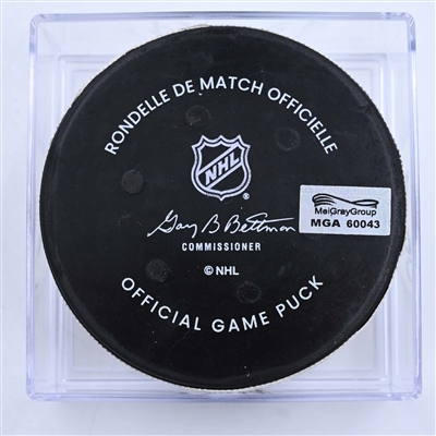 Tyler Bertuzzi - Boston Bruins - Goal Puck - March 30, 2023 vs. Columbus Blue Jackets (Bruins Logo)