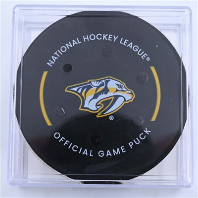 Oliver Bjorkstrand - Seattle Kraken - Goal Puck - March 25, 2023 vs. Nashville Predators (Predators Logo)