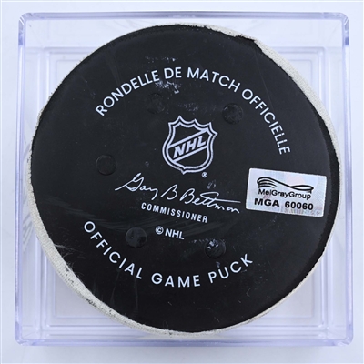 Oliver Bjorkstrand - Seattle Kraken - Goal Puck - March 25, 2023 vs. Nashville Predators (Predators Logo)