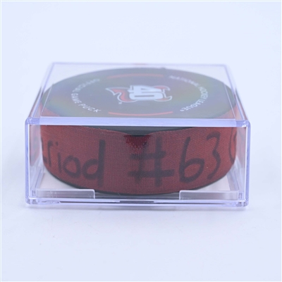 Jesper Bratt - New Jersey Devils - Goal Puck - March 25, 2023 vs. Ottawa Senators (Devils' 40th Anniversary Logo)