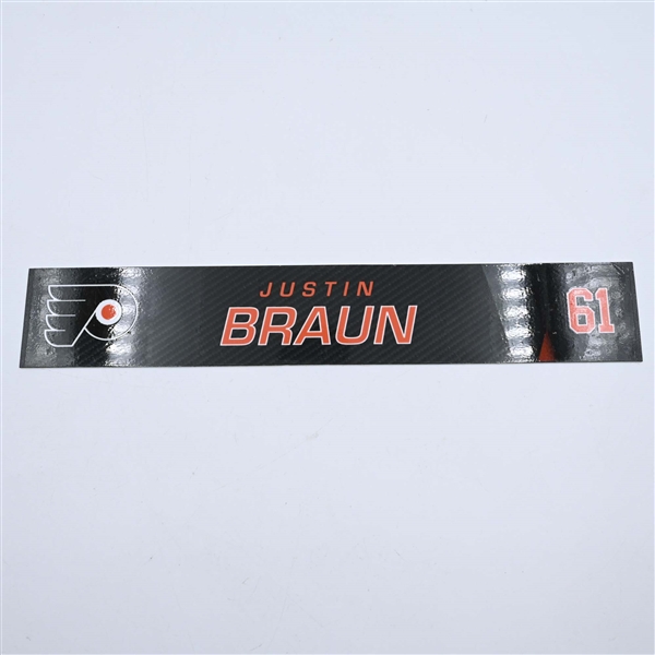 Justin Braun - Philadelphia Flyers - Locker Room Nameplate - 2019-20 NHL Season