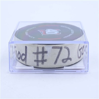 Thomas Chabot - Ottawa Senators - Goal Puck - March 25, 2023 vs. New Jersey Devils (Devils' 40th Anniversary Logo)