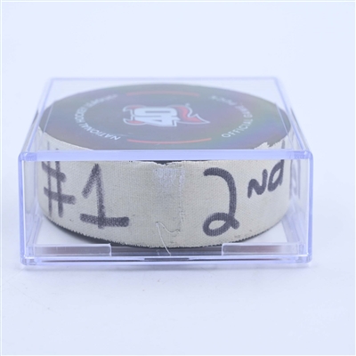 Thomas Chabot - Ottawa Senators - Goal Puck - March 25, 2023 vs. New Jersey Devils (Devils' 40th Anniversary Logo)