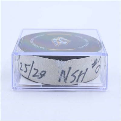 Matt Duchene - Nashville Predators - Goal Puck - March 25, 2023 vs. Seattle Kraken (Predators Logo)