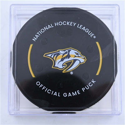 Cody Glass - Nashville Predators - Goal Puck - March 26, 2023 vs. Toronto Maple Leafs (Predators Logo)