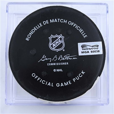 Garnet Hathaway - Boston Bruins - Goal Puck - March 25, 2023 vs. Tampa Bay Lightning (Bruins Logo)