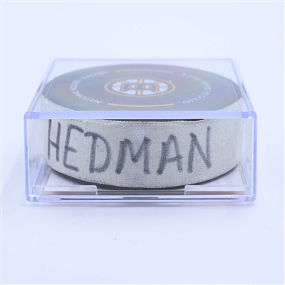 Victor Hedman - Tampa Bay Lightning - Goal Puck - March 25, 2023 vs. Boston Bruins (Bruins Logo)