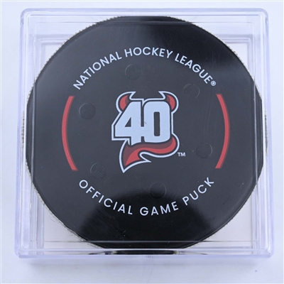 Chris Kreider - New York Rangers - Goal Puck - March 30, 2023 vs. New Jersey Devils (Devils' 40th Anniversary Logo)