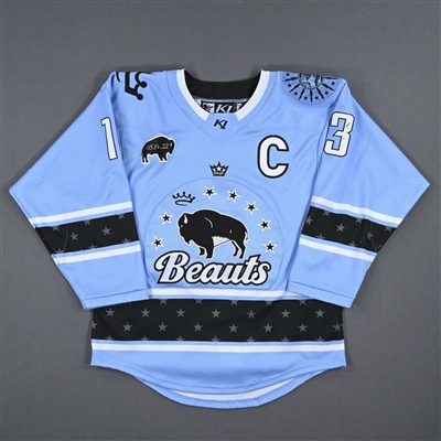 Dominique Kremer - Buffalo Beauts - Game-Worn Blue Set 1 Jersey w/C & May 14 Patch