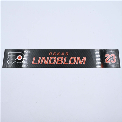 Oskar Lindblom - Philadelphia Flyers - Locker Room Nameplate - 2019-20 NHL Season