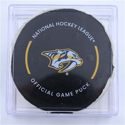 Jared McCann - Seattle Kraken - Goal Puck - March 25, 2023 vs. Nashville Predators (Predators Logo)