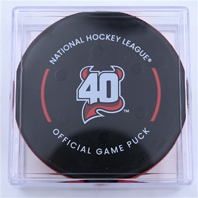 Timo Meier - New Jersey Devils - Goal Puck - March 30, 2023 vs. New York Rangers (Devils' 40th Anniversary Logo)